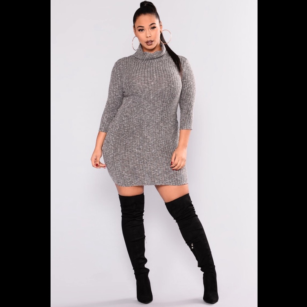 Fashion Nova • Knit Turtleneck Sweater Dress